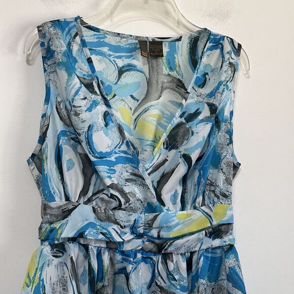 Sere‎ Nade Top L Sleeveless Smocked Waist Hanky Hem Summer Party Cocktail Blouse - Picture 5 of 11